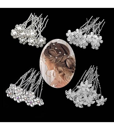SELFCLOUD Set 7 Forcine Sposa Con Perle E Cristalli - Accessori Per Capelli Fatti A Mano Oro