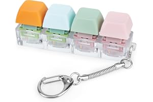 Byhoo Keyboard Fidget Toys, Quiet Fidget Toys for Relieve Stress, Fidget Keychain of 4 Colors Keyboard Clicker, Silent Fidget Keyboard for Study Room, Library and More Quietness Place