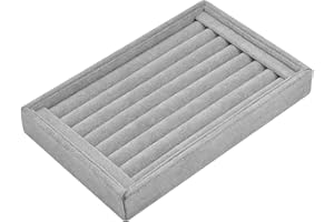 Disino 7 Compartimentos Bandejas para Joyas, Organizadores Cajas para Pendientes, Anillo, Exposición, Almacenamiento