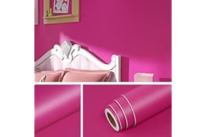 Livelynine Carta da Parati Adesiva Muro Rosa Magenta 40CMx10M Carta Adesiva per Pareti Camera da Letto Impermeabile Carta Parati Adesiva Muro Salotto Carta Adesiva per Cassetti Adesivi Mobili Cucina