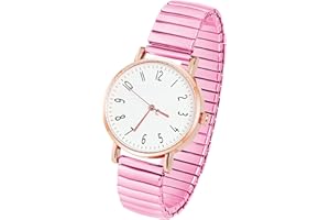 AOOSU Montre Femme Bracelet Extensible, Montre Femme à Bracelet Élastique Montres à Quartz Facile à Lire Grands Chiffres Arabes Bracelets en Métal-Cadeau Anniversaire ou Fête des Mères