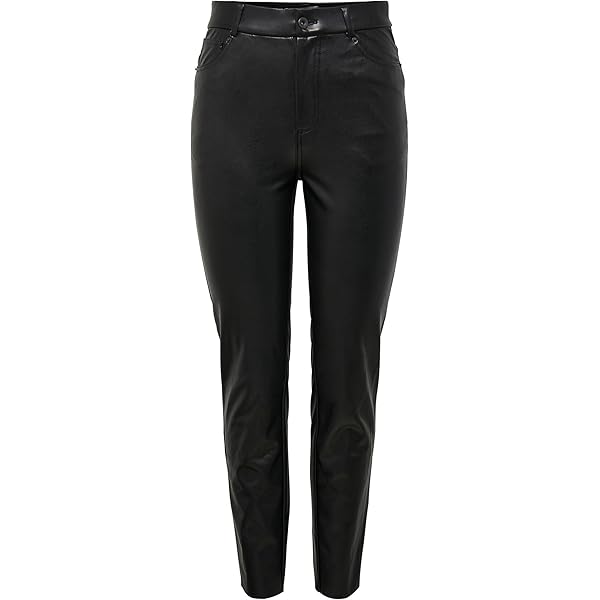 Thermo Jeans WetLook Hose Kunstleder Lederimitat BootCut Schlaghose Gürtel XS-XL