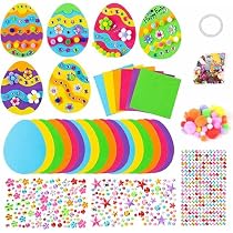BUSCANDO Kit di 12 pezzi di artigianato pasquale per bambini fai da te Pasqua pulcino decorazioni da appendere decorazioni primaverili ornamenti adesivi pasquali attività artigianato per bambini fai