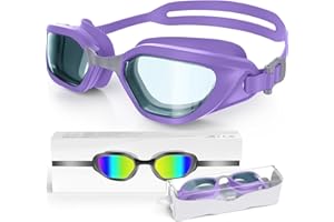Zeligerstar Polarised Swimming Goggles for Adults Teenagers, Anti-Fog UV Protection Swimming Goggles for Men and Women with Interchangeable Nose Bridge