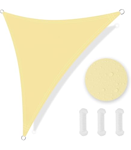 BURI Dreieck-Sonnensegel 4x4m - UV-Schutz 50+ Für Garten & Terrasse