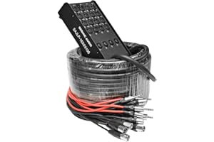 Seismic Audio - XLR Low Profile Snake Cable with 4 TRS Returns - Circuit Board Snake for Recording, Stage, Studio PA DJ use (100 Feet - 16 Channel - 4 TRS)
