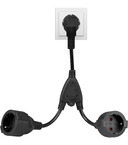 Kurzes Verlängerungskabel, 2 M, 2-polig – Schwarz, Für Innenbereich, NEMA-Stecker, 10A/125V