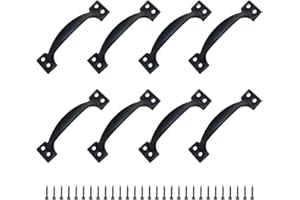 JINXM 8 Poignées Poignee de Meuble Bouton de Porte Poignee Entraxe Rustiques en Alliage de Zinc Pour Cuisine Porte de Grange Jardin Remise (120MM)