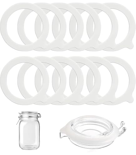 Johonneur De Pot En Silicone De Remplacement, Joints Toriques En Caoutchouc Hermétiques, étanches Pour Le Stockage Des Aliments, Bancs, Canettes En Verre, Bocaux Mason, 10 Pièces