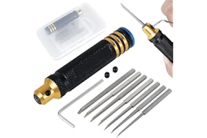 JETHMA Model Chisel,Model Scribers Gundam Resin Cutting Tool Craping Line Scraping Tool Chisel with 0.1/0.2/0.4/0.6/0.8/1.0/2.0mm Blades for Carving Engraving Cutting