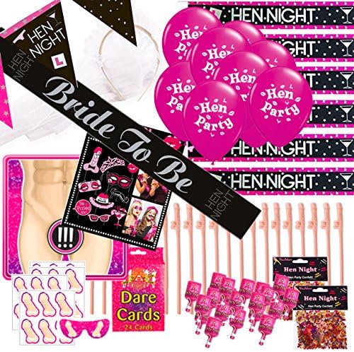 Ultimate Hen Party Hen Night Decorations Accessories and Games Kit 24 guests