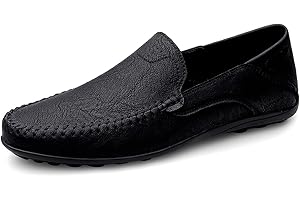 ARO LORA Męskie klasyczne mokasyny skórzane buty mokasyny buty do jazdy samochodem, modne buty wsuwane, skórzane, płaskie, oddychające, buty rekreacyjne