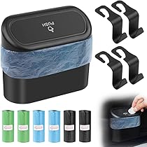 Ensemble De Deux Poubelles De Voiture, Avec Couvercle, Mini Poubelle Portable En Plastique Etanche Adaptee Aux Interieurs De Voiture Aux Bureaux Et 98409732