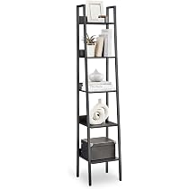 JSB 5-stöckiges Metallregal – Schlankes Standregal Für Badezimmer, Küche & Wohnzimmer, Schwarz (136,9 Cm Hoch)