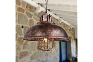 iDEGU - Lámpara de techo industrial (33 cm), color negro