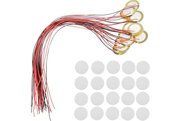 Youmile 20 st 27 mm Piezo-skivor Piezo-pickup med ledningar mikrofon trumutlösare akustisk pickup ringklocka trumgitarr med d