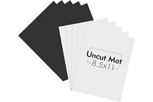 MBC MAT BOARD CENTER Matte 10 Stück 21,6 x 28,9 cm ungeschnittene Matte Rückwand Matte – komplettes Blatt – für Kunst, Drucke, Fotos, Drucke und mehr (weiß/schwarz)
