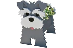 LIBOOI Dog Planter, Animal Flower Pot for Plants, Schnauzer Gifts Women Men Lovers, Handmade Storage Container Planters Garden Decoration Cactus Office Home, 27 x 17.5 cm, UKBT-221123GW02-16-WQW