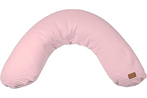 BEABA RED CASTLE, Breastfeeding and Maternity Pillow - Pregnancy Pillow - Multifunctional - Ideal for Sleeping and Nursing - Perfect Support and Comfort - Cotton - Big Flopsy - 170cm - Pink