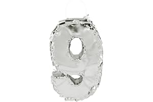 Boland - Zahlen Pinata, 25 x 16 x 5 cm, glänzende Nummer für Jubiläum und Geburtstag, Zahl, Silber, Dekoration, Party-Spiel