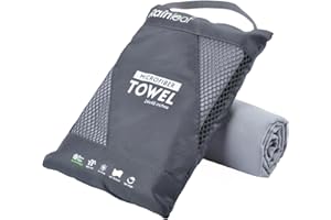 Rainleaf Microfiber Towel Perfect Travel & Sports &Beach Towel. Fast Drying - Super Absorbent - Ultra Compact. Suitable for Camping, Backpacking,Gym, Beach, Swimming,Yoga,Gray,24 X 48 Inches