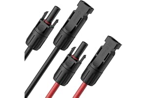Solarkabel Verlängerung 3m 6mm2 Stouchi Solar Verlängerungskabel mit Solarstecker Buchse und Stecker Solarpanel pv Kabel für Solarmodul IP67 Wasserdichtem Stecker Nennspannung 1500V (Rot+ Schwarz)