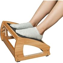 Poggiapiedi Regolabile AKOZLIN In Legno – 3 Altezze (11/15/19 Cm), Superficie Antiscivolo, Ergonomic Per Ufficio E Casa