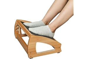 StrongTek Reposapiés de Madera Ajustable para Oficina, Mejora Postura y circulación, soporta hasta 400 Libras.