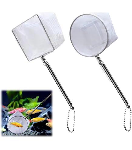 Aquarium-Netz Mit Ausziehbarem Edelstahlgriff (17,8-35,6 Cm) - Weiches, Feines Netz Für Fische & Garnelen