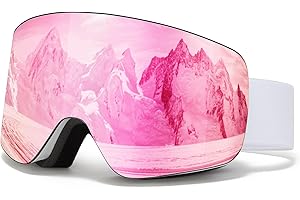 VCOROS Skibrille OTG für Unisex,YH227 Snowboard Brille mit Anti-Rutsch Kopfband UV-Schutz Anti-Nebel,Ski Goggles Vollständig Plattiertes REVO Einstellbare,Skibrillen für Skifahren