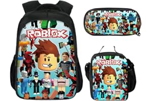 GOODLUCK97 Roblox Backpack with Lunch Box Student Bookbag Shcool Bag for Kids Boys Game Fans Gifts (Color 4)
