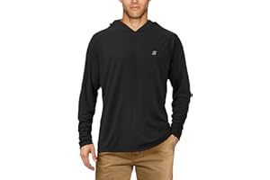 Roadbox Men's Sun Protection Swim Hoodie Long Sleeve, Quick Dry Fishing Shirts Lightweight, UV Breathable Running Tops