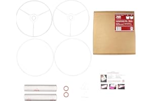 Drum Lampshade Making Kit Twin Pack - Use with Pendant Ceiling Lights, Table and Floor Lamps, Drum Circle Shape Needcraft UK DIY use with Fabric, Textile, Wallpaper of Choice. (White, 30cm)