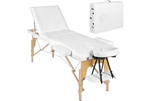 Lestarain Table de Massage, Pliante Professionnelle, Lit Esthétique Portable, avec Appui-tête et Sac de Transport, Hauteur Réglable, 185x58.5cm, Blanc Crème, LNOG0005