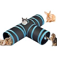 Gohytal Katzentunnel - 3-Wege Spieltunnel Für Katzen, Kaninchen & Kleintiere | Faltbar & Raschelnd