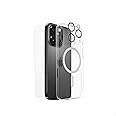 Clear Magnetic Case 3PC Combo Compatible With iPhone16, Pro and Pro Max, for full protection Tempered Glass Screen Protector, Camera Lens Protector and Shockproof Bumper Phone Cover (16 Pro Max)