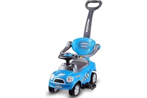 Maxmass Ride on Push Car, Convertible Baby Pushing Car with Parent Handle, Storage Box & Horn button, Indoor Outdoor Ride on Toys for 2-6 years old Kids Child Baby (Blue)