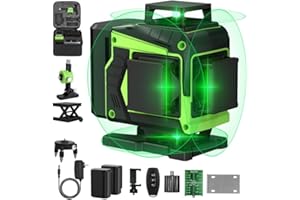 ENRIPRT Nivel Laser Autonivelante 360 Grados, 4 x 360 °Nivel Láser 16 lineas,Verde nivel laser 360, 360 Líneas Vertical/Horizontal Conmutables,2 Batería, Control Remoto, Base Magnética,Bolsa Portátil