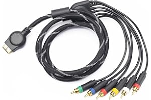 Jerilla PS2 PS3 Component AV Cable 1.8m HD Audio Video Cable 1080P Component RCA Cord YPbPr Output for PS2/PS3 Console, HDTV, Monitor
