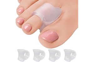 LDATY Gel Toe Separators for Overlapping Toes, 4 PCS Bunion Big Toe Straighteners, Thumb Tail Finger Ring Nursing Pad Split Toe Corrector Fixator for Hallux Valgus, Correctior Hammer Toe Relieve Pain