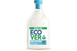 METHOD Ecover Fabric Softener, Fabric Conditioner to Soften Your Clothes, Fresh Rose & Bergamot Scent, 1 x 47 Washes, 1 x 1.43L