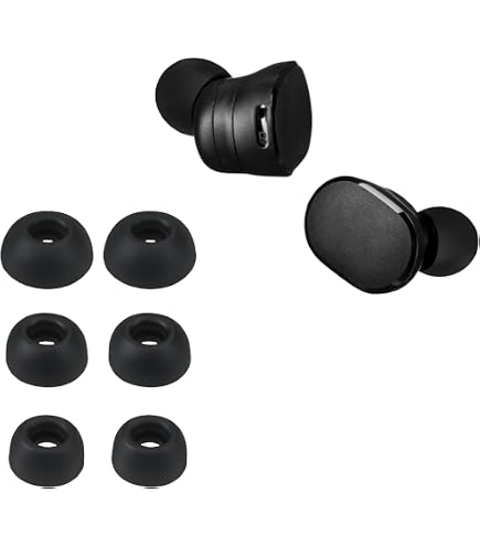 Kwmobile 8 Embouts Silicone Compatible JBL Tune Flex - Tailles XS S M L Noir