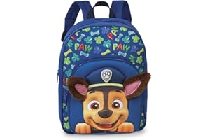 FABRIZIO Plecak Psi Patrol – plecak do przedszkola dla chłopców w wieku 3-6 lat z etapie i wystającymi pluszowymi uszami, torba do przedszkola i przedszkola – 31 cm x 24 cm x 13 cm – 8 l niebieski