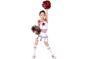 LOLANTA Costumes de pom-pom girl pour filles avec pompons et chaussettes, déguisement d'Halloween pour enfants, tenue de pom-pom girl, 4-13 ans