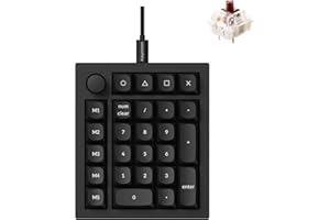 Keychron Q0 Plus Wired Full Aluminum Custom Number Pad, QMK/VIA Programmable Macro with Hot-swappable Gateron G Pro Brown Switch Compatible with Mac Windows Linux (Black)