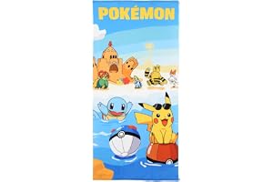 CARTOON Strandhandduk Pokémon 70 x 140 cm i mikrofiber 240 GSM snabbtorkande lätt presentförslag barn och fans av Pokémon