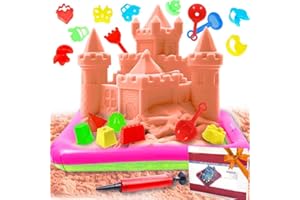 KOKOBOX Juego Arena Magica Kit Niños 2 3 4 5 Años 1.5KG+18 Moldes Accessorios con Bandeja Arena Magica Colores Juego de Arena Kinetica Arena Fluida Regalo de Cumpleaños Niñas Kit Manualidades Niños - Naranja