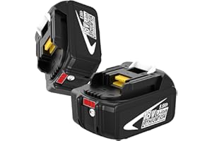 2 Pack Goodexo BL1860B 5.5Ah Remplacement pour Makita Batterie 18V pour Makita BL1860 BL1850B BL1850 BL1830B BL1840B 196399-0 196673-6 LXT-400 avec Indicateur de Charge LED