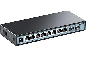 SODOLA 10 Port 2.5Gb Easy Web Managed Switch, 8x 2.5G Base-T Ports, 2x 10G SFP+, Fanless Multi-Gigabit Ethernet Switch Ethernet Splitter for Wireless AP, NAS, PC