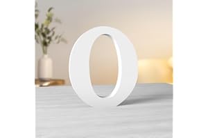 Aruatu 6 Inch White Wood Letters for Wall Decor - Unfinished Decorative Standing Letter Slices for Craft Home Party Projects Sign Board Decoration (O)